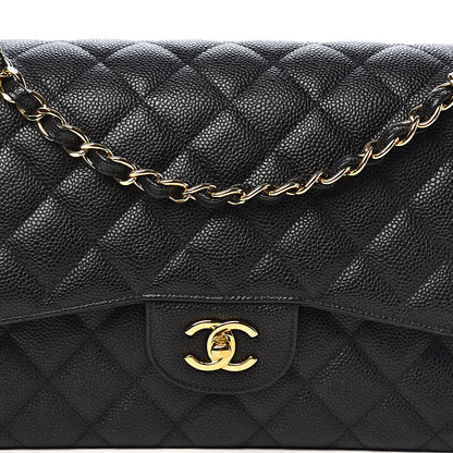 Chanel Caviar Quilted Jumbo Double Flap Black 10 of 11