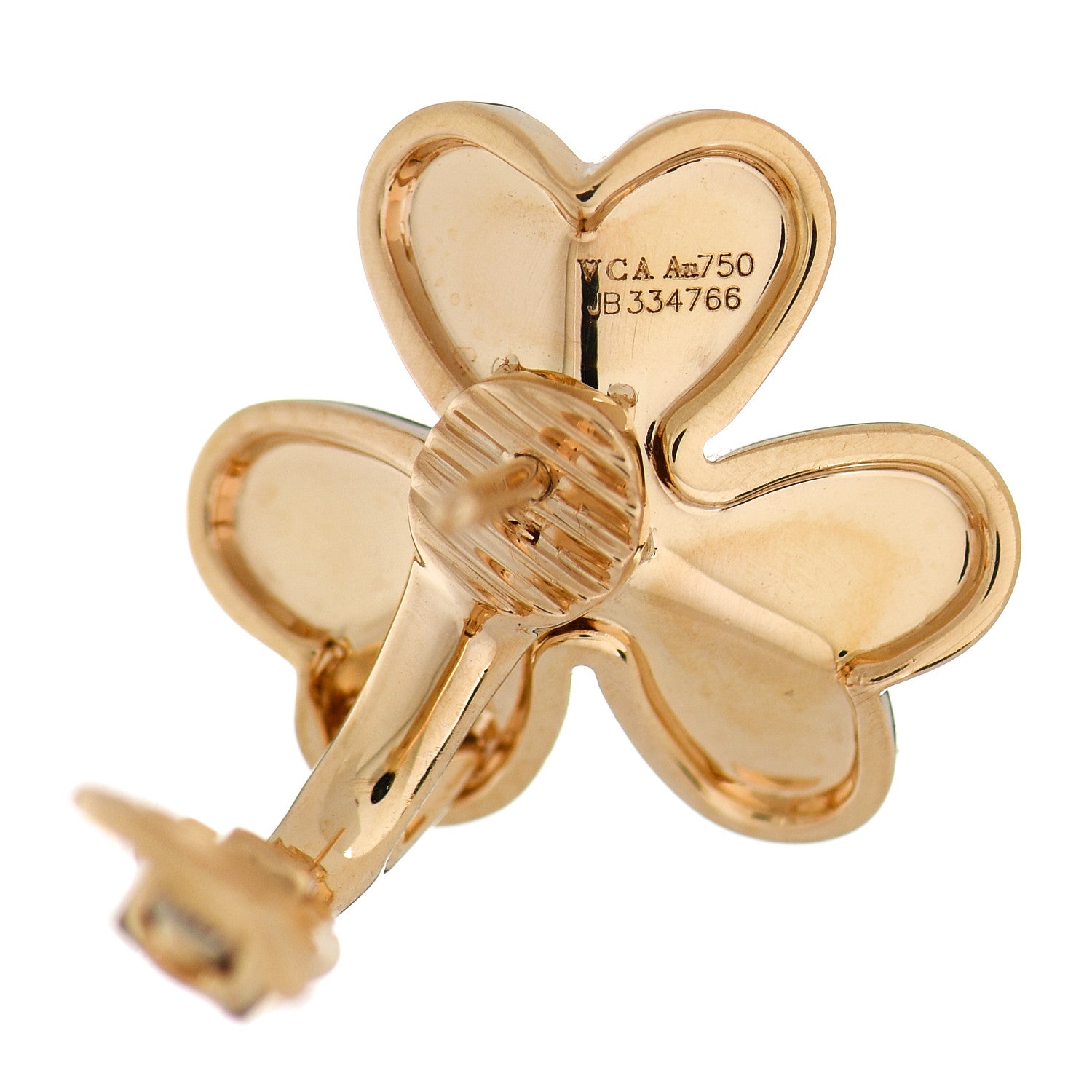 Van Cleef & Arpels 18K Yellow Gold Diamond Small Frivole Earrings 4 of 5