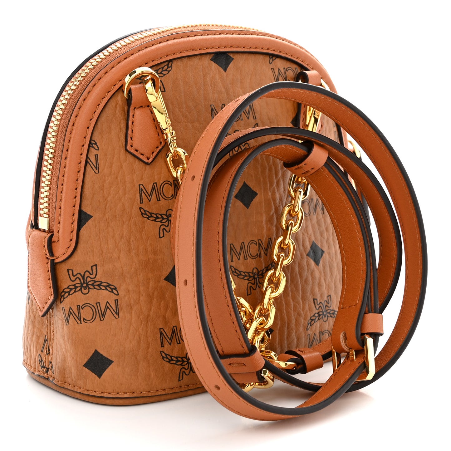 Visetos Mini Anna Crossbody Bag Cognac