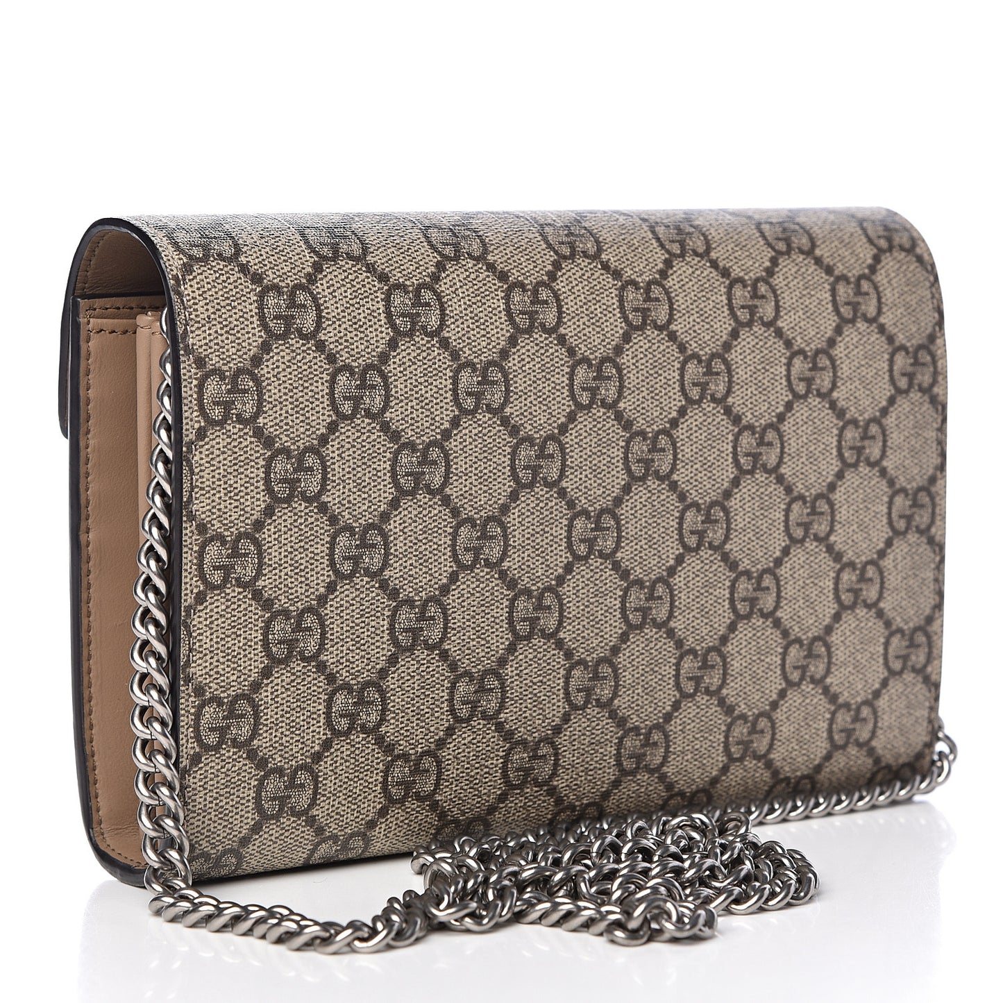 GG Supreme Monogram Mini Dionysus Chain Wallet Beige Taupe