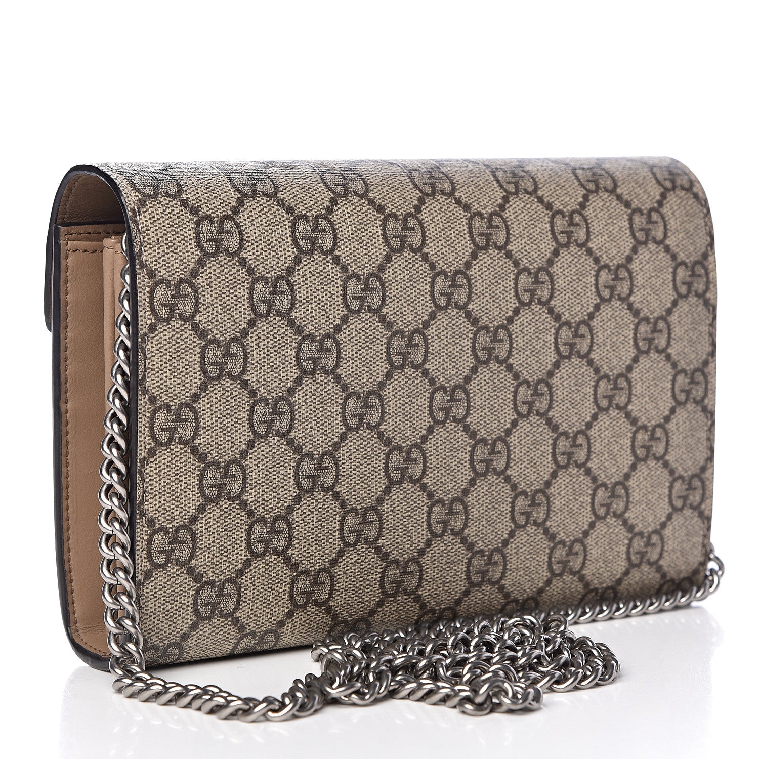 Gucci GG Supreme Monogram Mini Dionysus Chain Wallet Beige Taupe 3 of 11