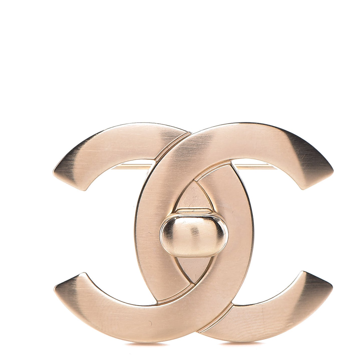 CC Turnlock Brooch Gold