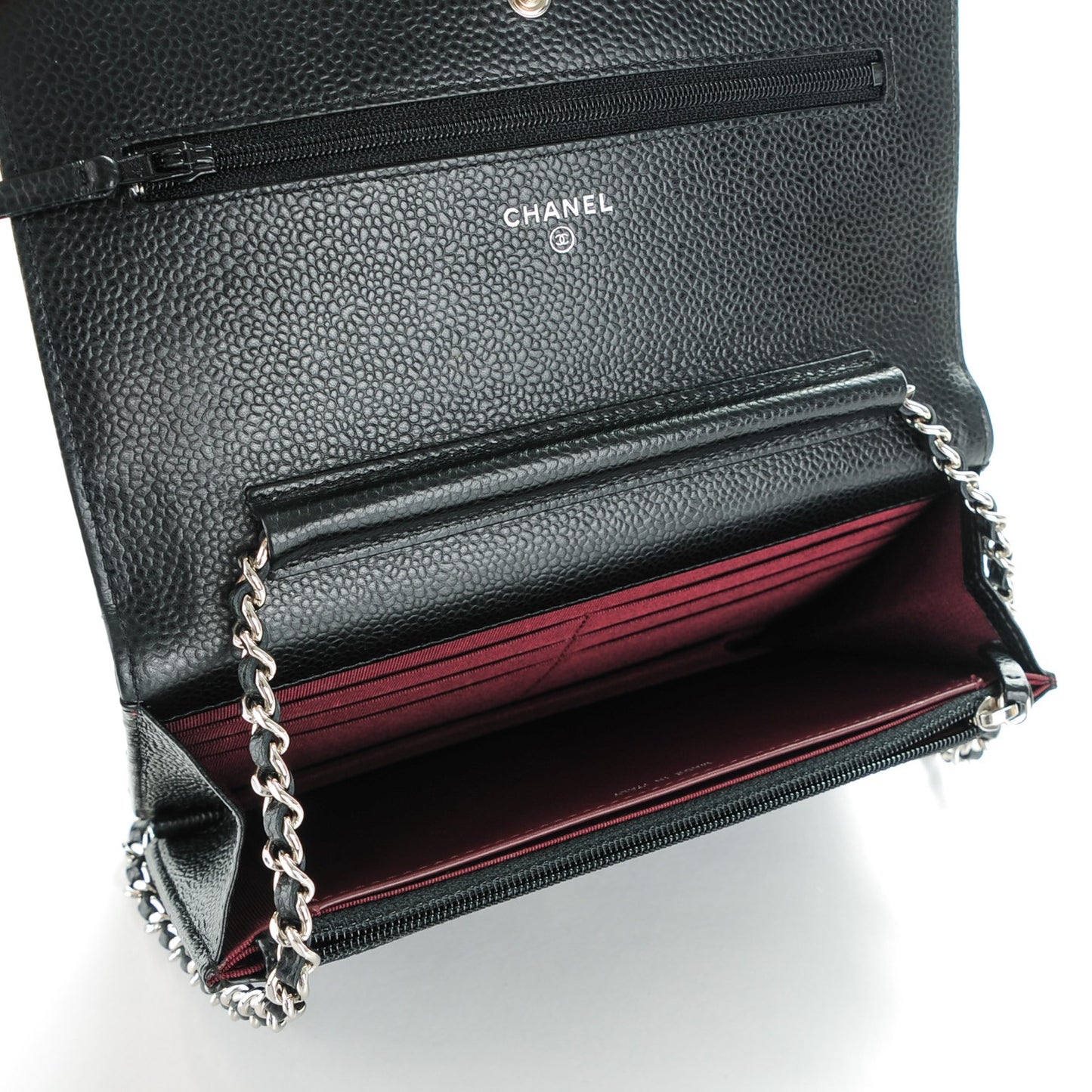 Caviar Quilted Wallet On Chain WOC Black