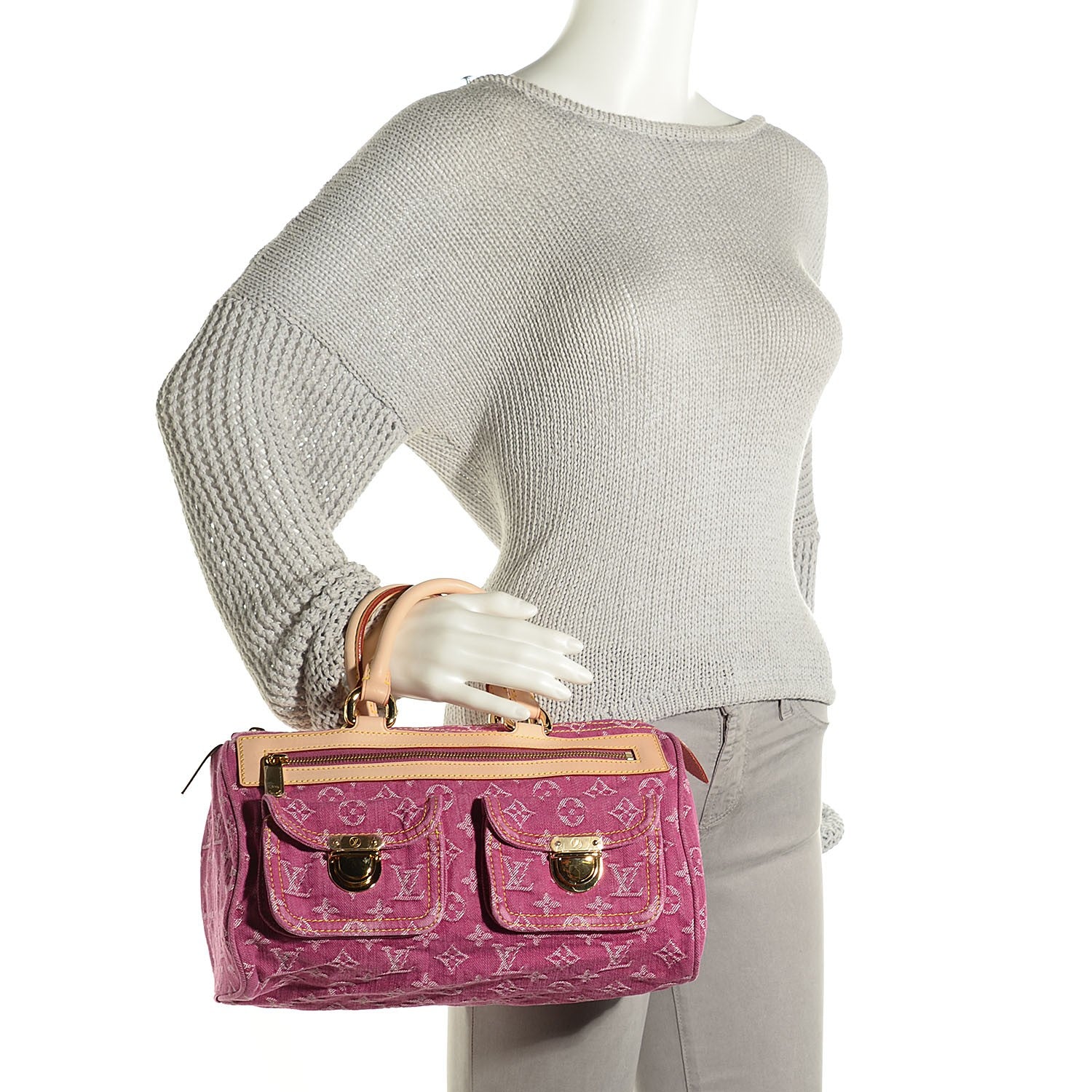 Louis Vuitton Monogram Denim Neo Speedy Fuchsia 2 of 7