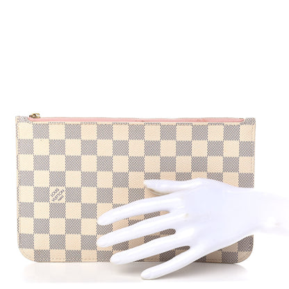 Louis Vuitton Damier Azur Neverfull MM GM Pochette Rose Ballerine 2 of 9