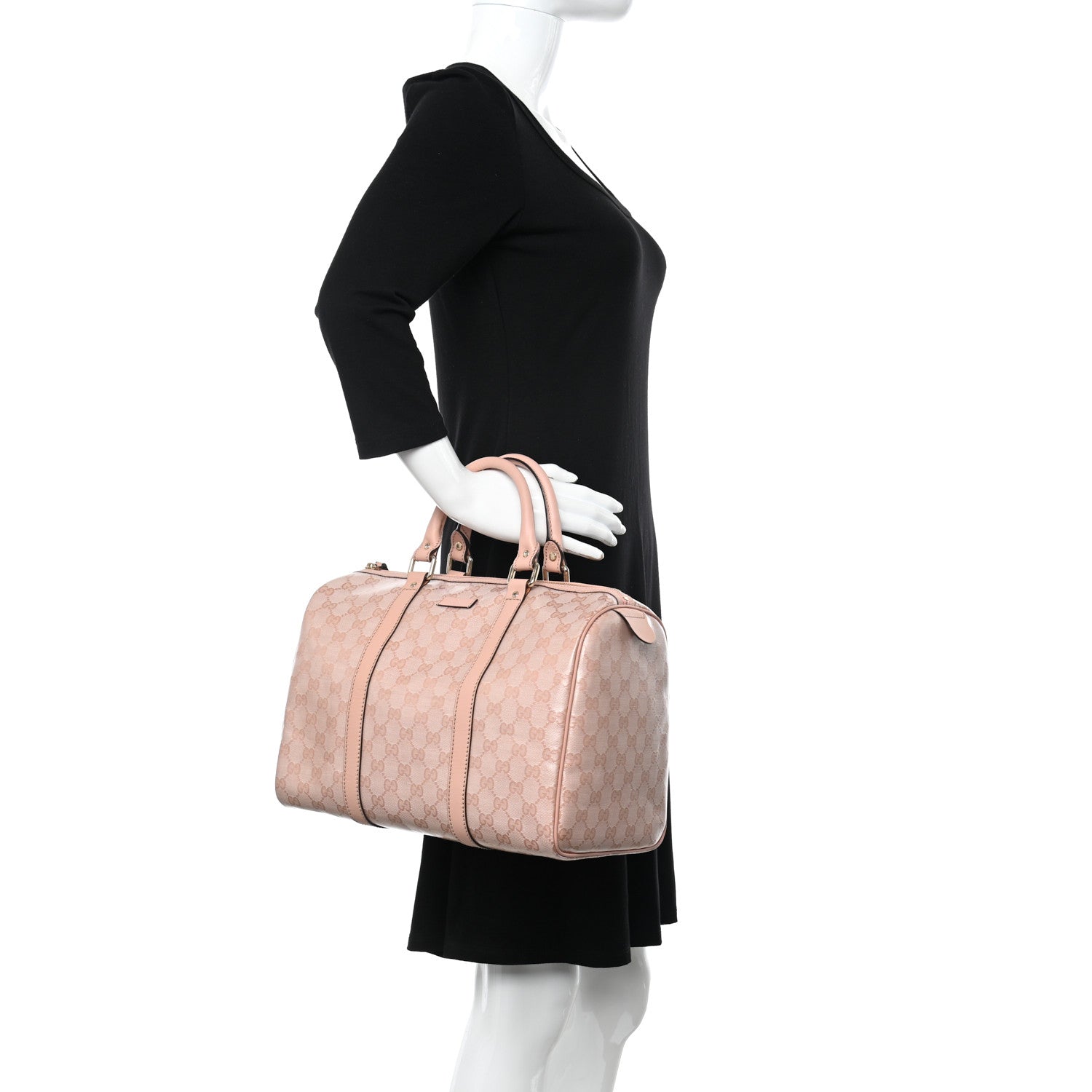 Gucci Crystal Monogram Joy Medium Boston Pink 2 of 9