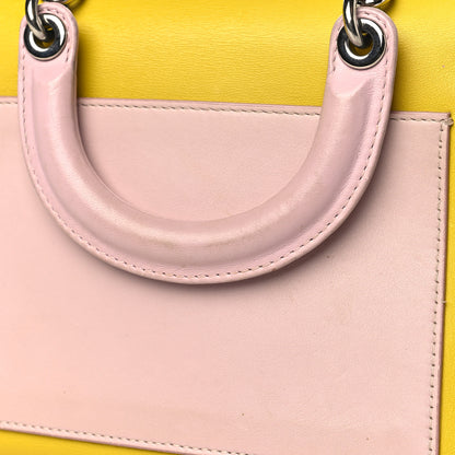 Christian Dior Smooth Calfskin Bi-Color Mini Be Dior Flap Bright Yellow Rose Dragee 12 of 12