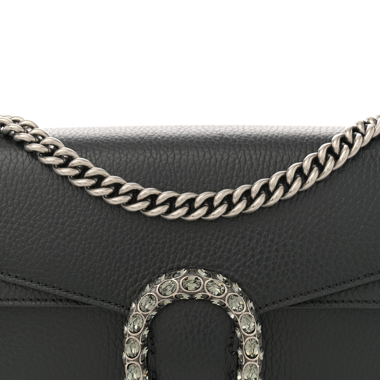 Pebbled Calfskin Small Dionysus Shoulder Bag Black