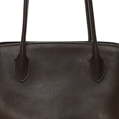 The Row Polished Saddle Calfskin Marlo 14 Dark Brown 7 of 12