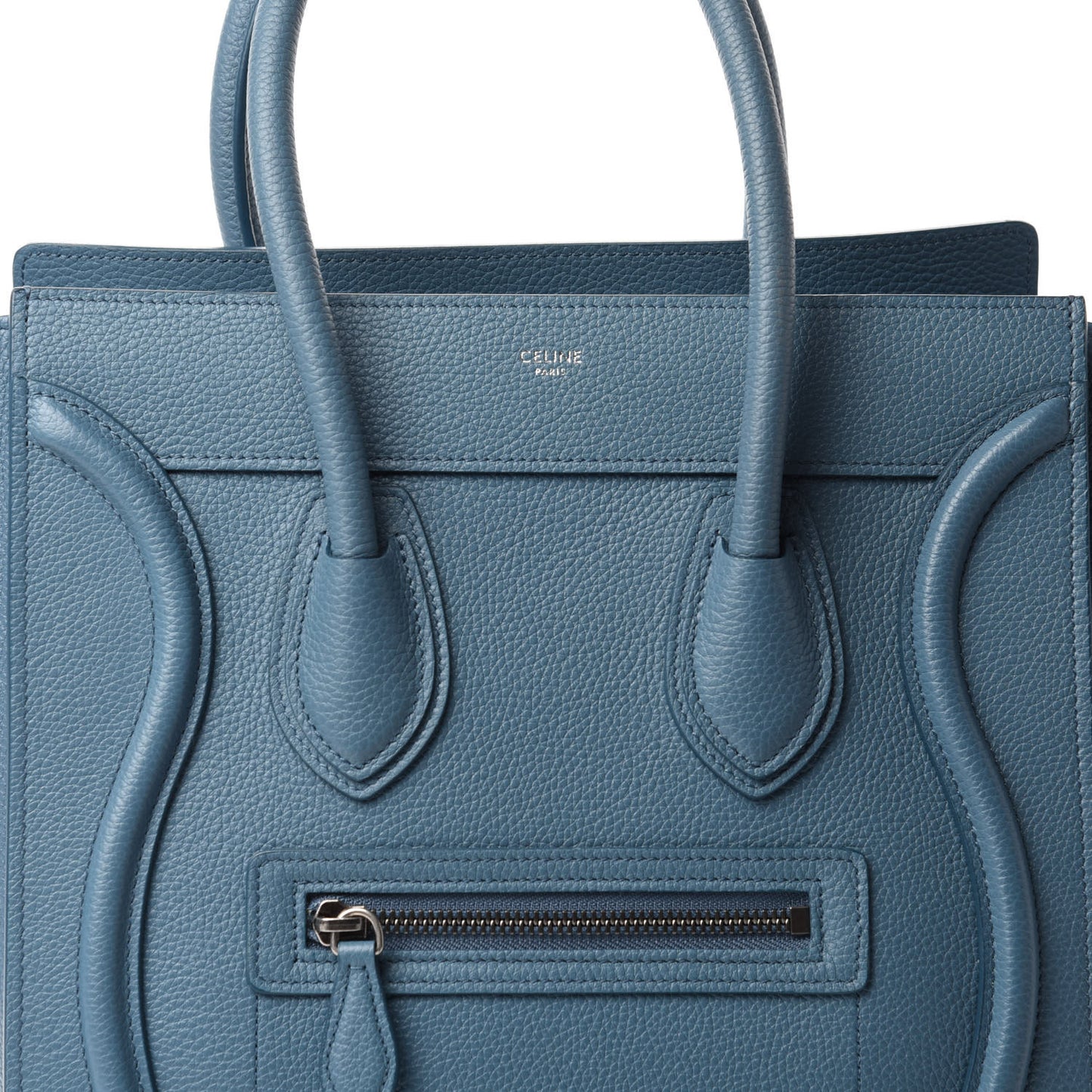 Drummed Calfskin Micro Luggage Slate