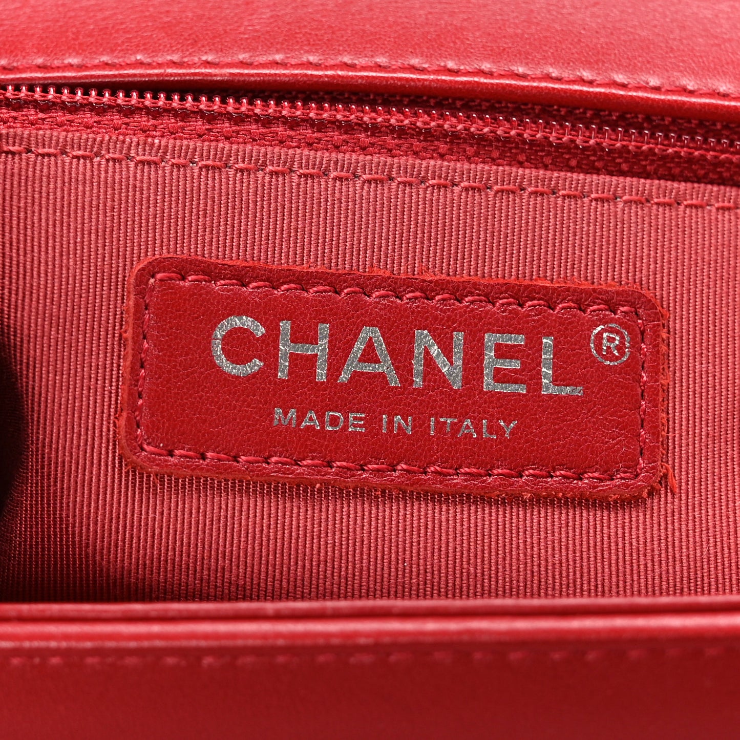 Calfskin Quilted New Medium Boy Flap Red