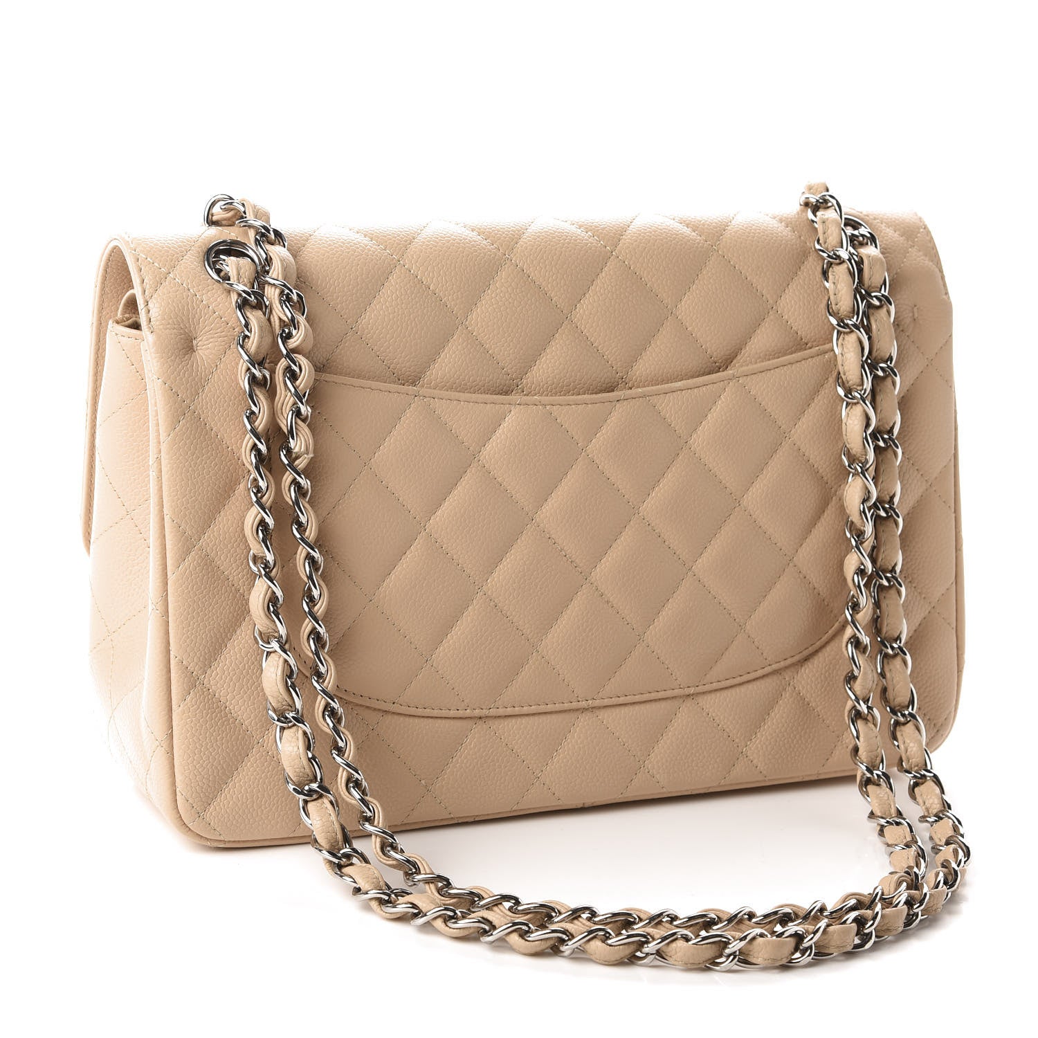 Chanel Caviar Quilted Jumbo Double Flap Light Beige 2 of 11