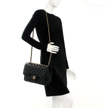 Chanel Caviar Quilted Jumbo Double Flap Black 2 of 8