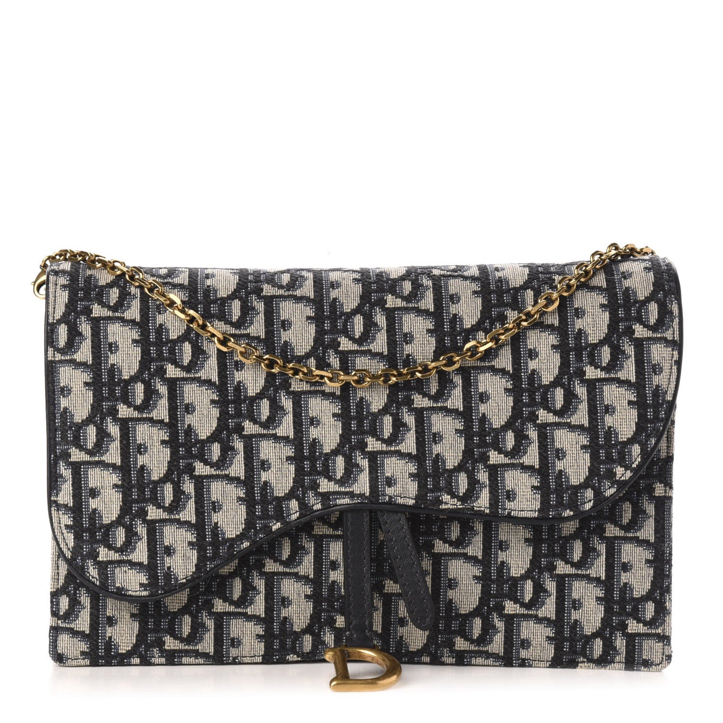 Oblique Saddle Chain Pouch Blue