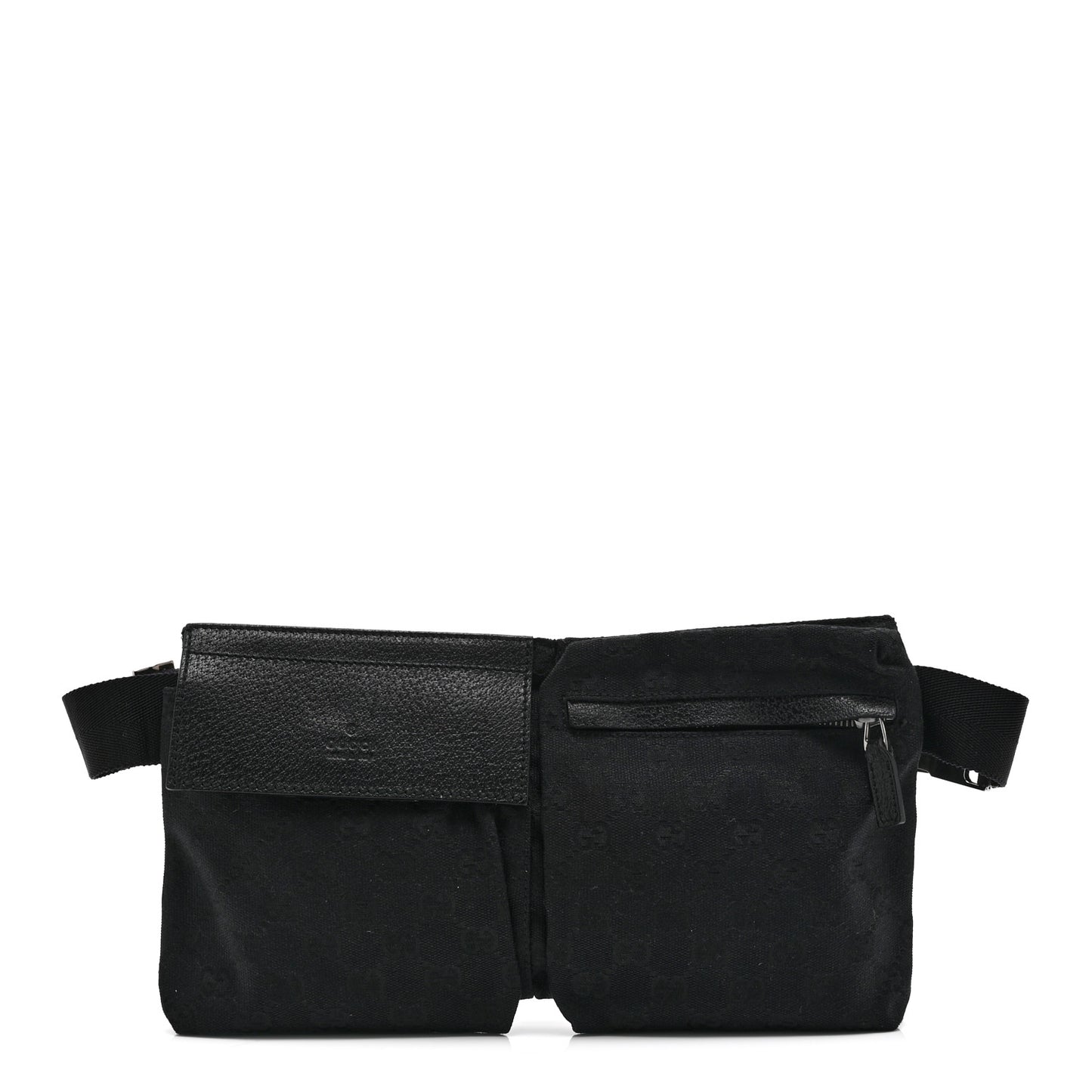 GG Monogram Double Pocket Belt Bag Black