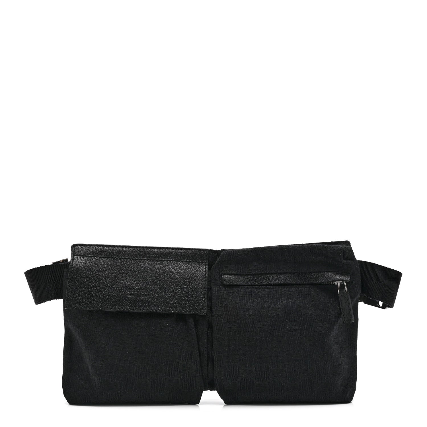 Gucci GG Monogram Double Pocket Belt Bag Black 1 of 10