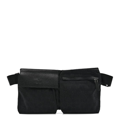 Gucci GG Monogram Double Pocket Belt Bag Black 1 of 10