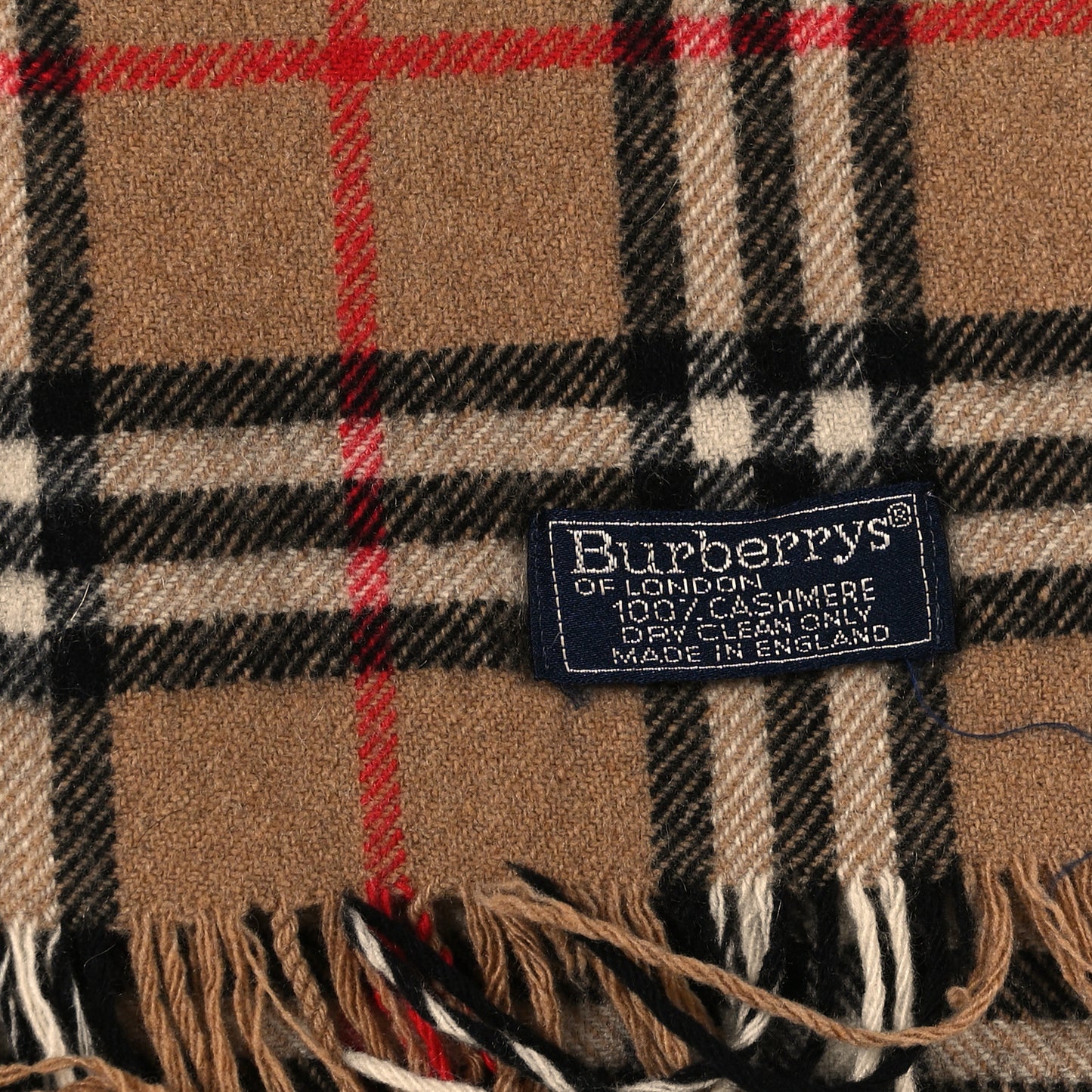 Cashmere Vintage Check Fringe Scarf