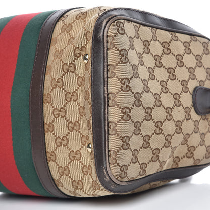 Gucci Monogram Vintage Web Medium Boston Dark Brown 6 of 29