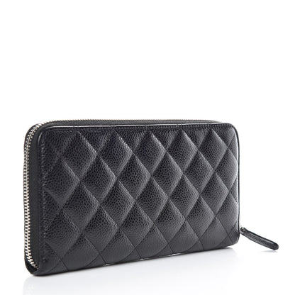 Chanel Caviar Quilted Large Gusset Zip Around Wallet Black 3 of 9