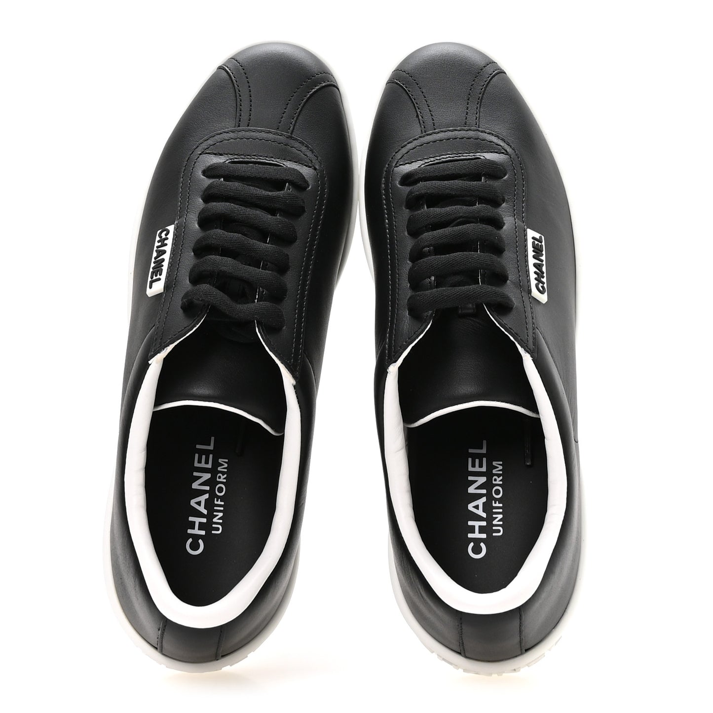 Calfskin CC Womens Sneakers 38 Black