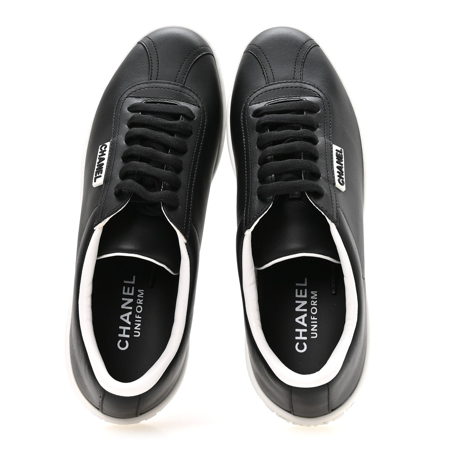 Chanel Calfskin CC Womens Sneakers 38 Black 2 of 8