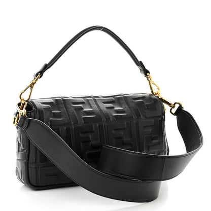 Fendi Nappa FF 1974 Embossed Baguette Black 3 of 11