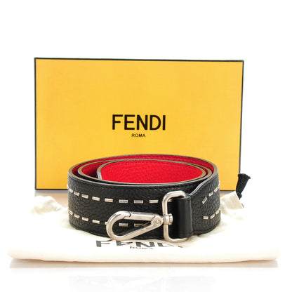 Fendi Cuoio Romano Metal Stitch Strap You Black Red 4 of 5