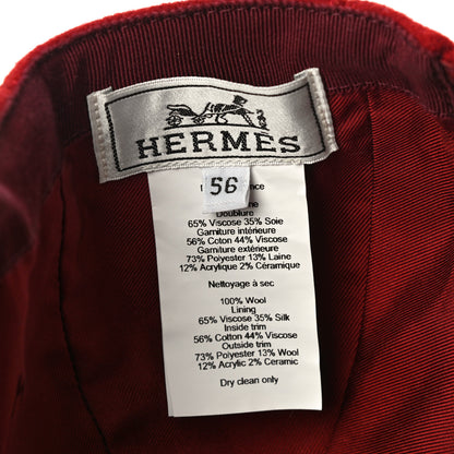 Hermes Wool Davis Varsity Cap 56 Rouge 6 of 6