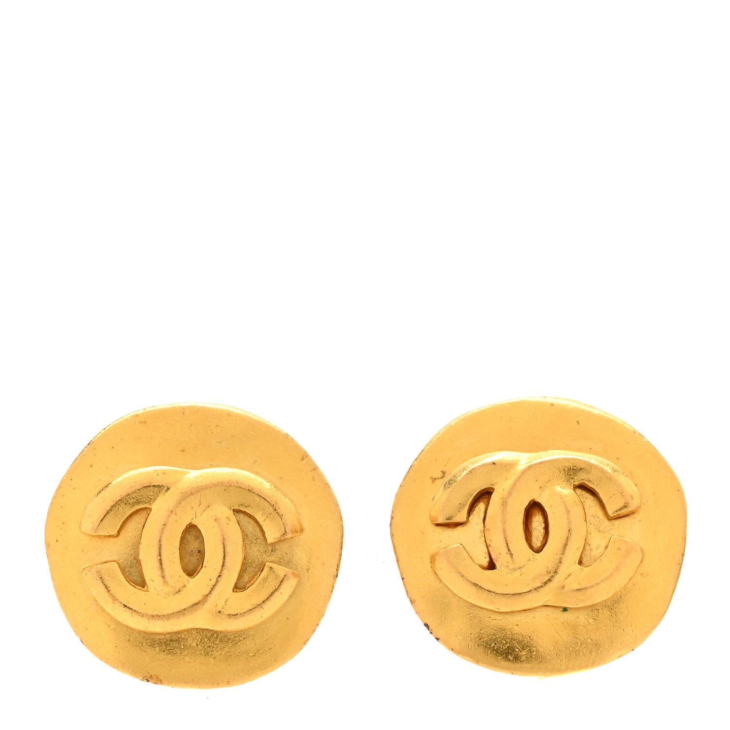 Chanel CC Clip On Earrings Gold Gold 1 of 4