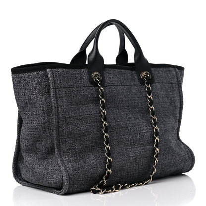 Chanel Woven Straw Raffia Medium Deauville Tote Grey 2 of 9