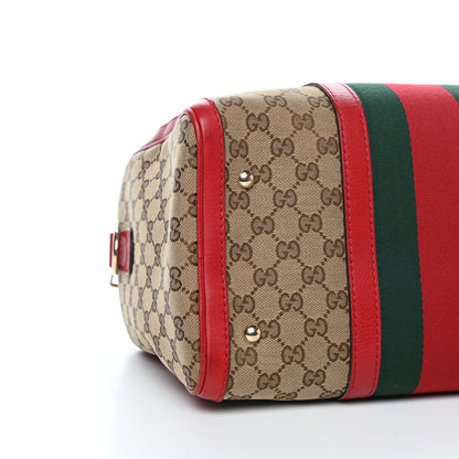 Gucci Monogram Vintage Web Medium Boston Red 9 of 11