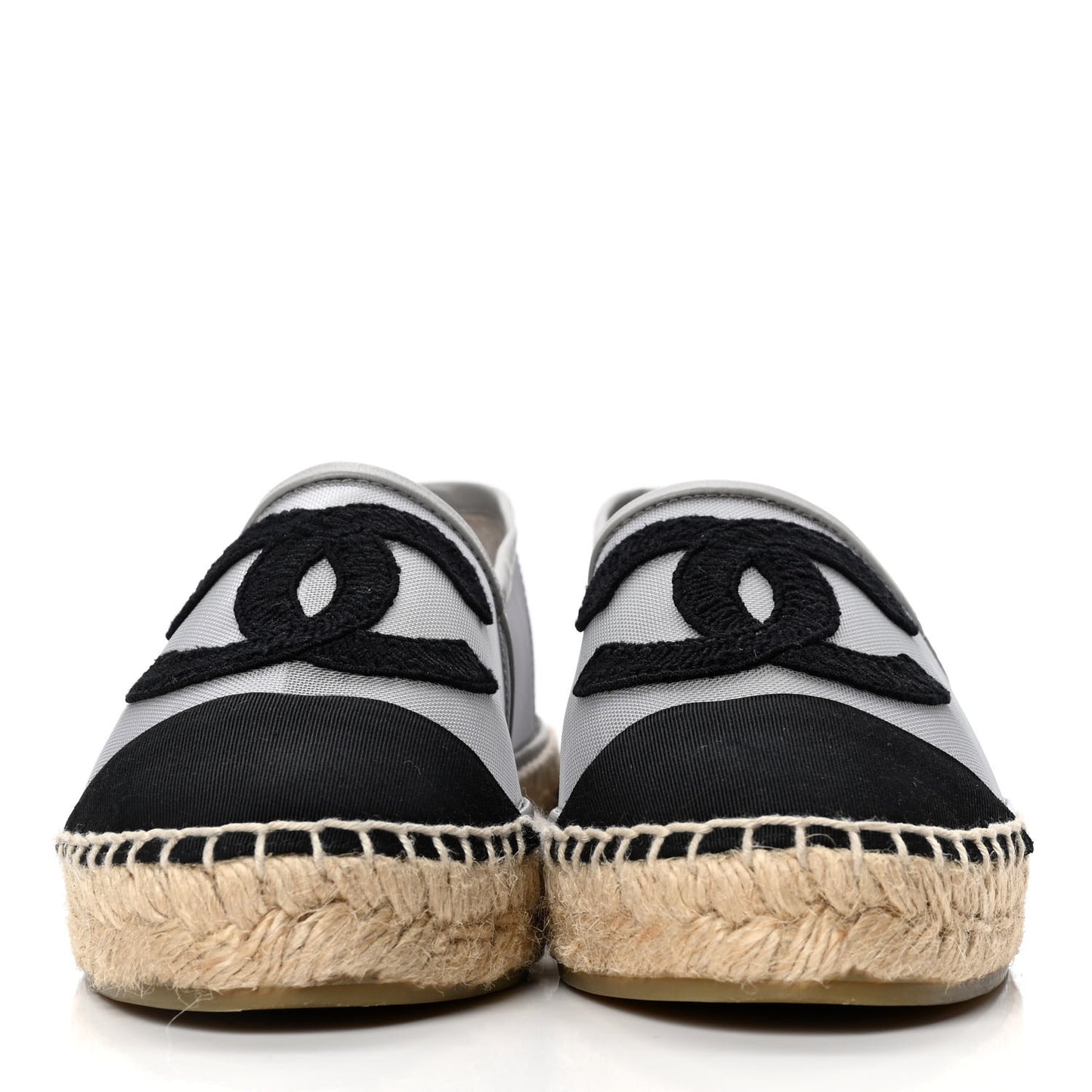 Mesh Grosgrain CC Espadrilles 37 Grey