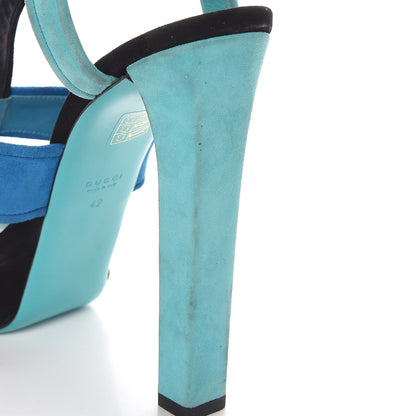 Gucci Suede Tri-color Platform Sandals 42 Turquoise 11 of 15