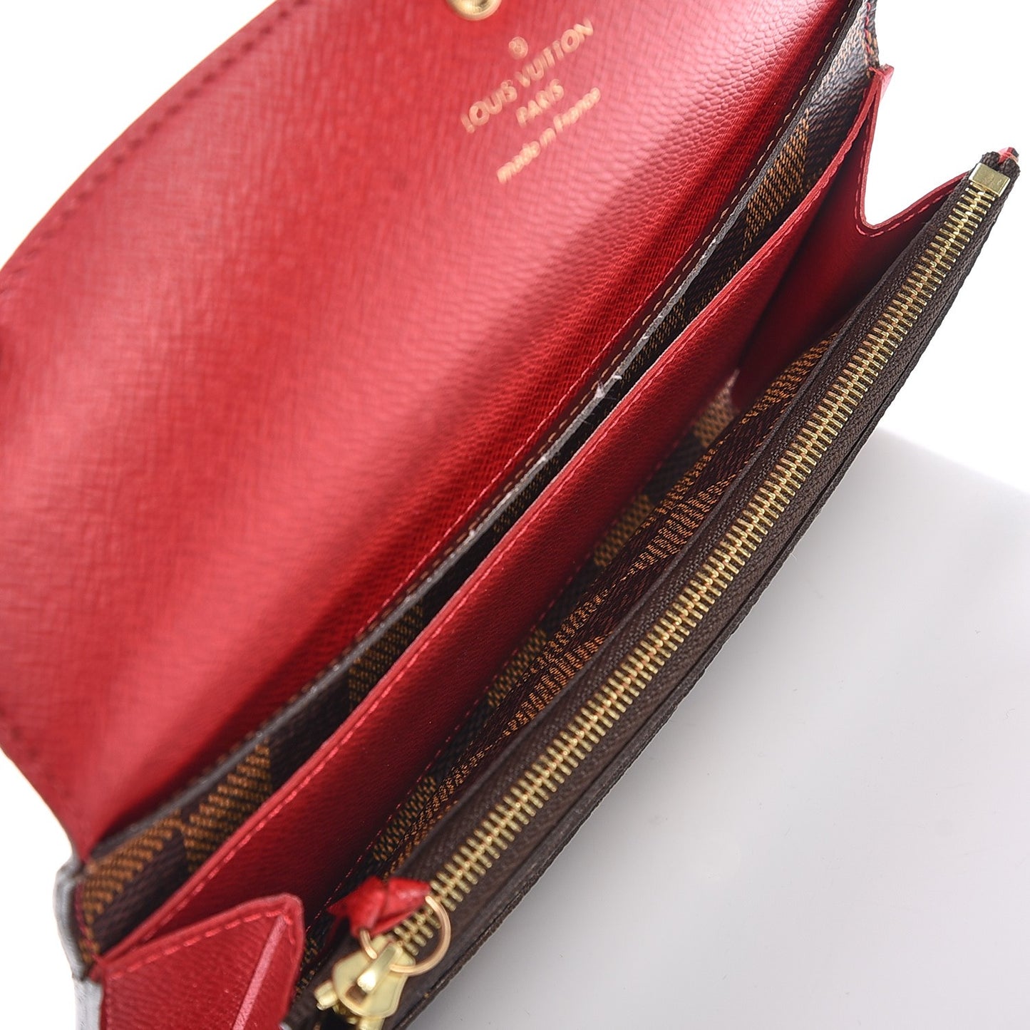 Damier Ebene Emilie Wallet Red