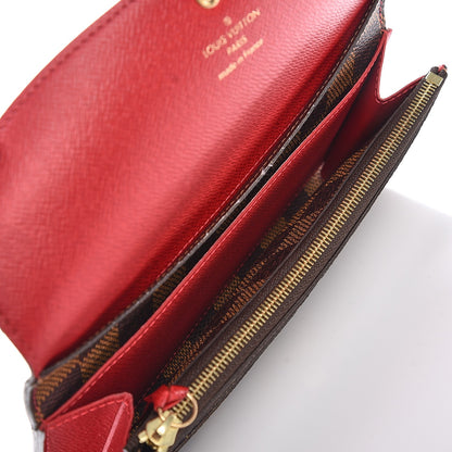 Louis Vuitton Damier Ebene Emilie Wallet Red 5 of 10