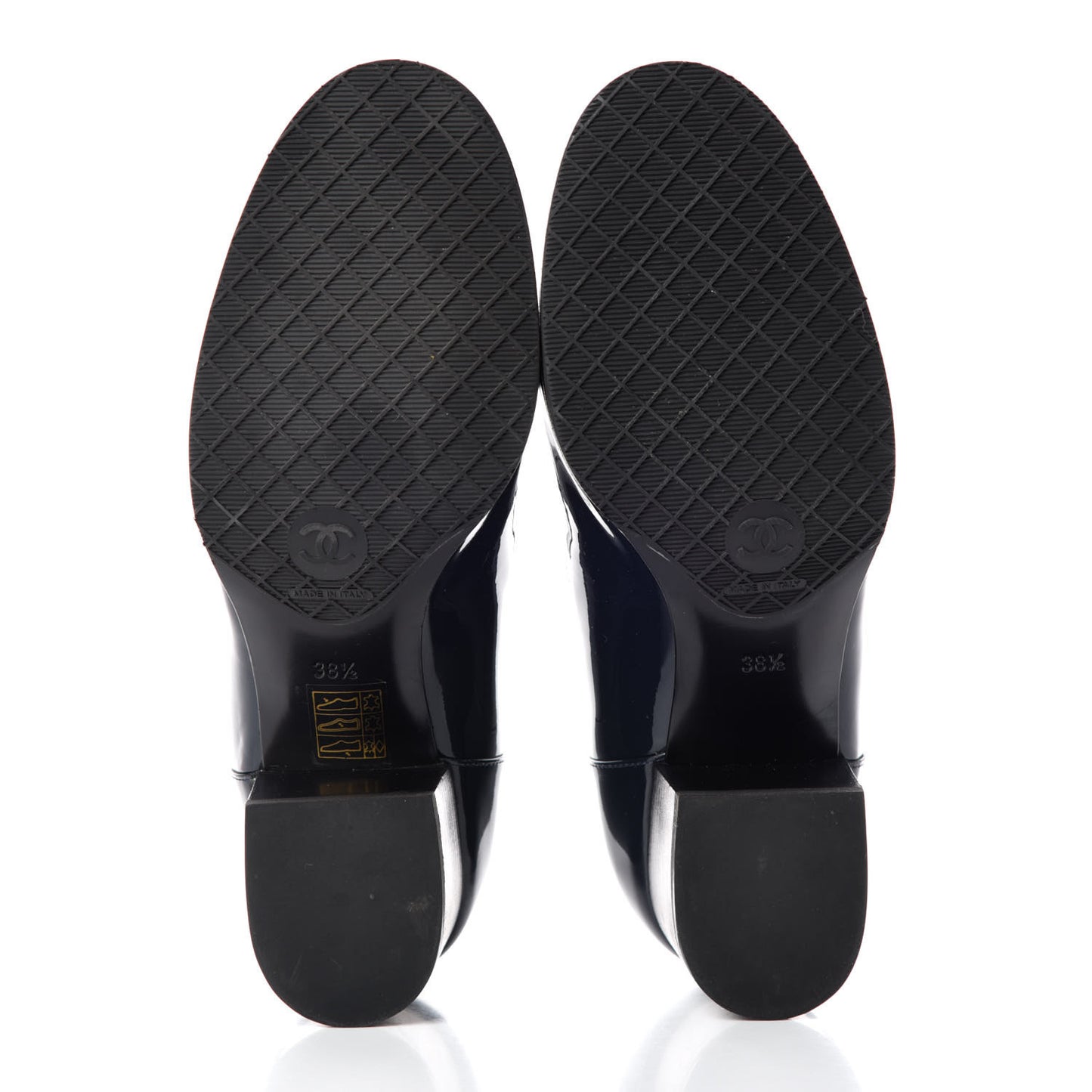 Patent Chain Loafers Pumps 38.5 Navy