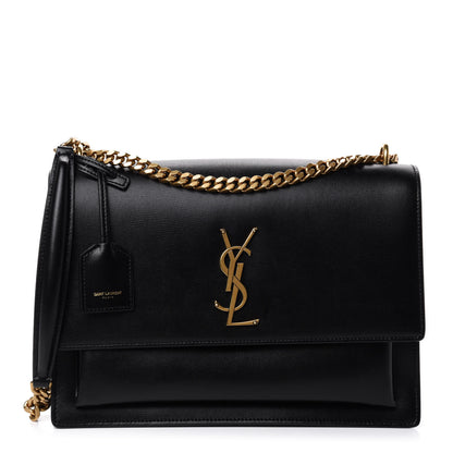 Saint Laurent Calfskin Large Monogram Sunset Black 1 of 11