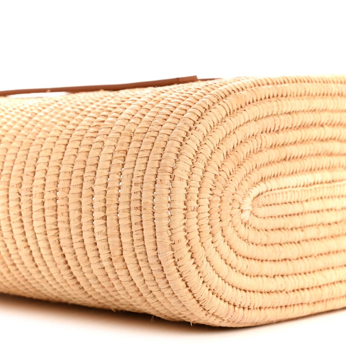 Raffia Square Small Basket Tote Bag Natural White