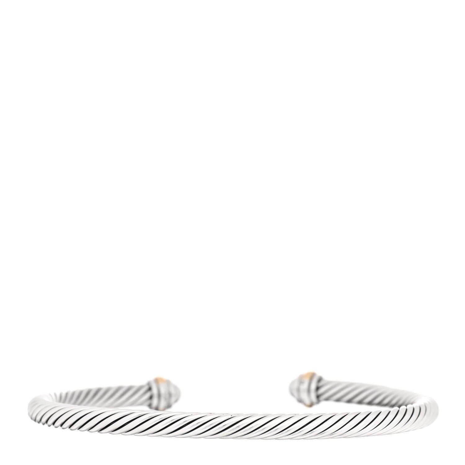 David Yurman Sterling Silver 18K Yellow Gold 4mm Cable Classics Bracelet 2 of 3