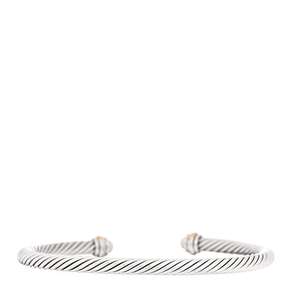 David Yurman Sterling Silver 18K Yellow Gold 4mm Cable Classics Bracelet 2 of 3
