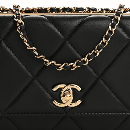 Chanel Lambskin Quilted Trendy CC Wallet On Chain WOC Black 9 of 14