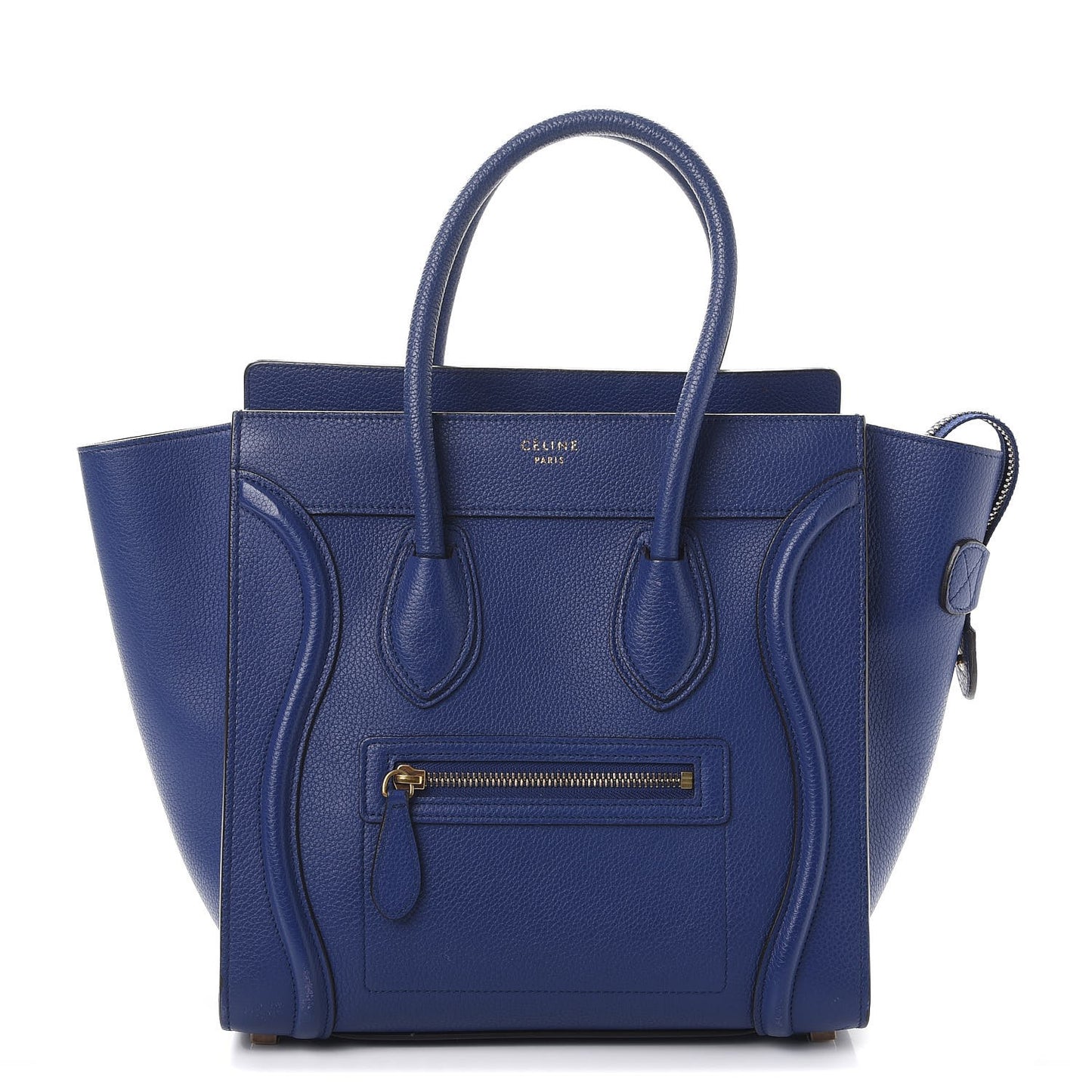 Drummed Calfskin Micro Luggage Indigo