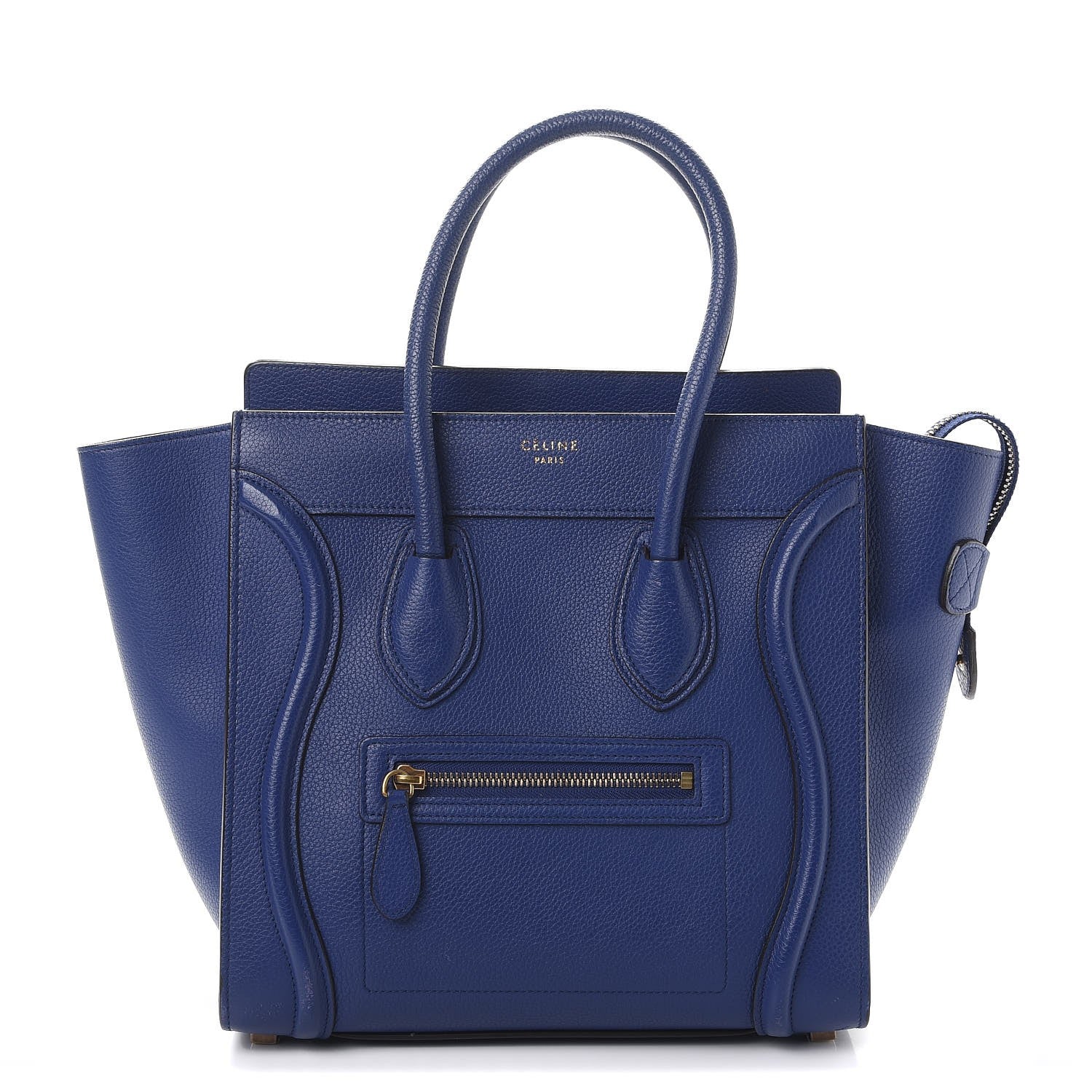 Celine Drummed Calfskin Micro Luggage Indigo 1 of 14