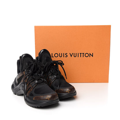 Louis Vuitton Calfskin Patent Monogram LV Archlight Sneakers 37.5 Black 10 of 10