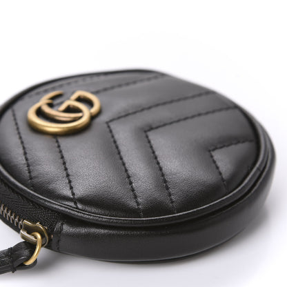 Gucci Calfskin Matelasse GG Marmont Round Mini Bag Black 6 of 11