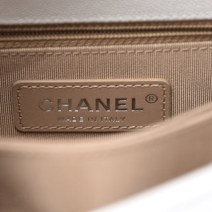 Chanel Iridescent Caviar Chevron Quilted Mini Coco Handle Flap White 5 of 10