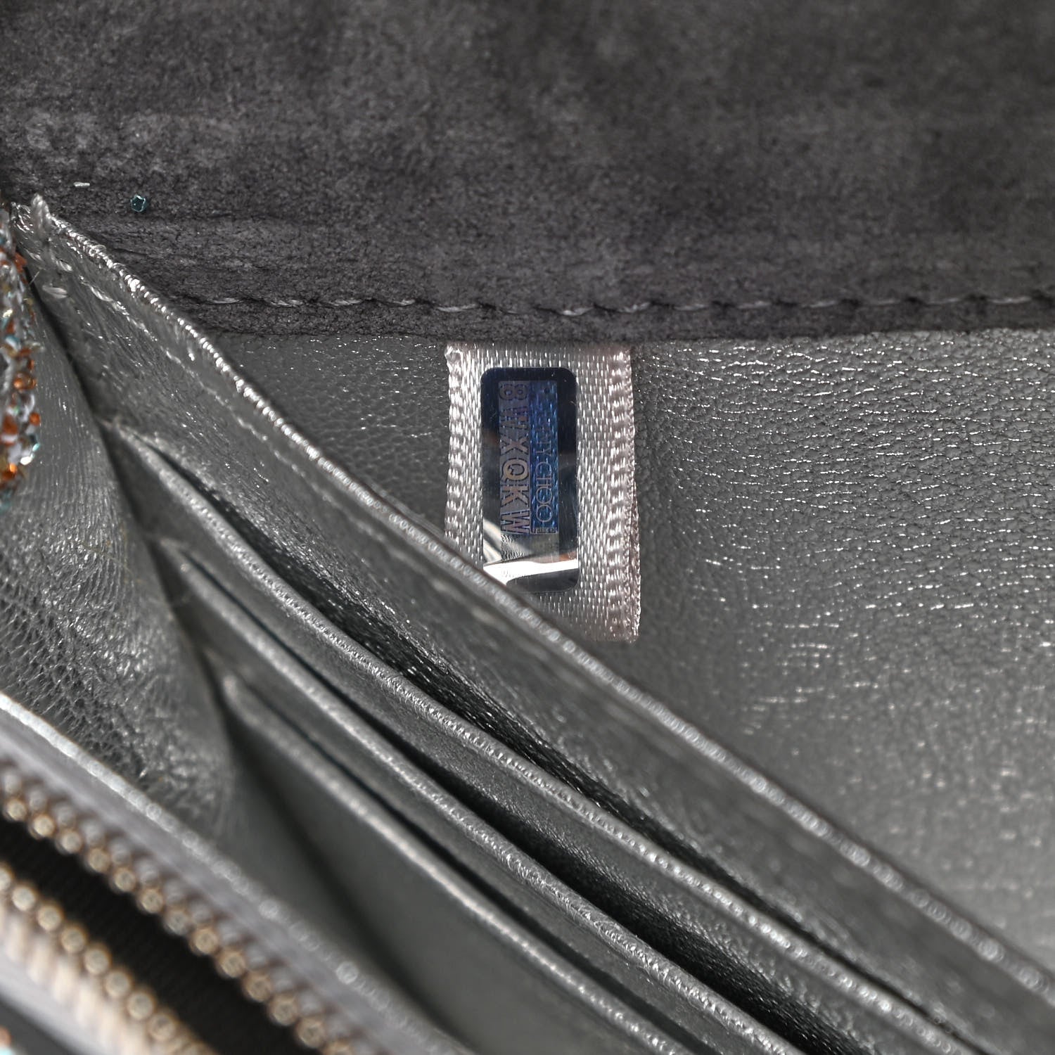 Jimmy Choo Glitter Palace Wallet On Chain Silver Multicolor 6 of 10