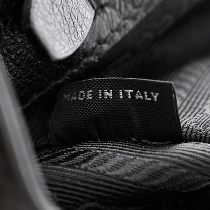 Prada Glace Calfskin Studded Crossbody White Black 7 of 14