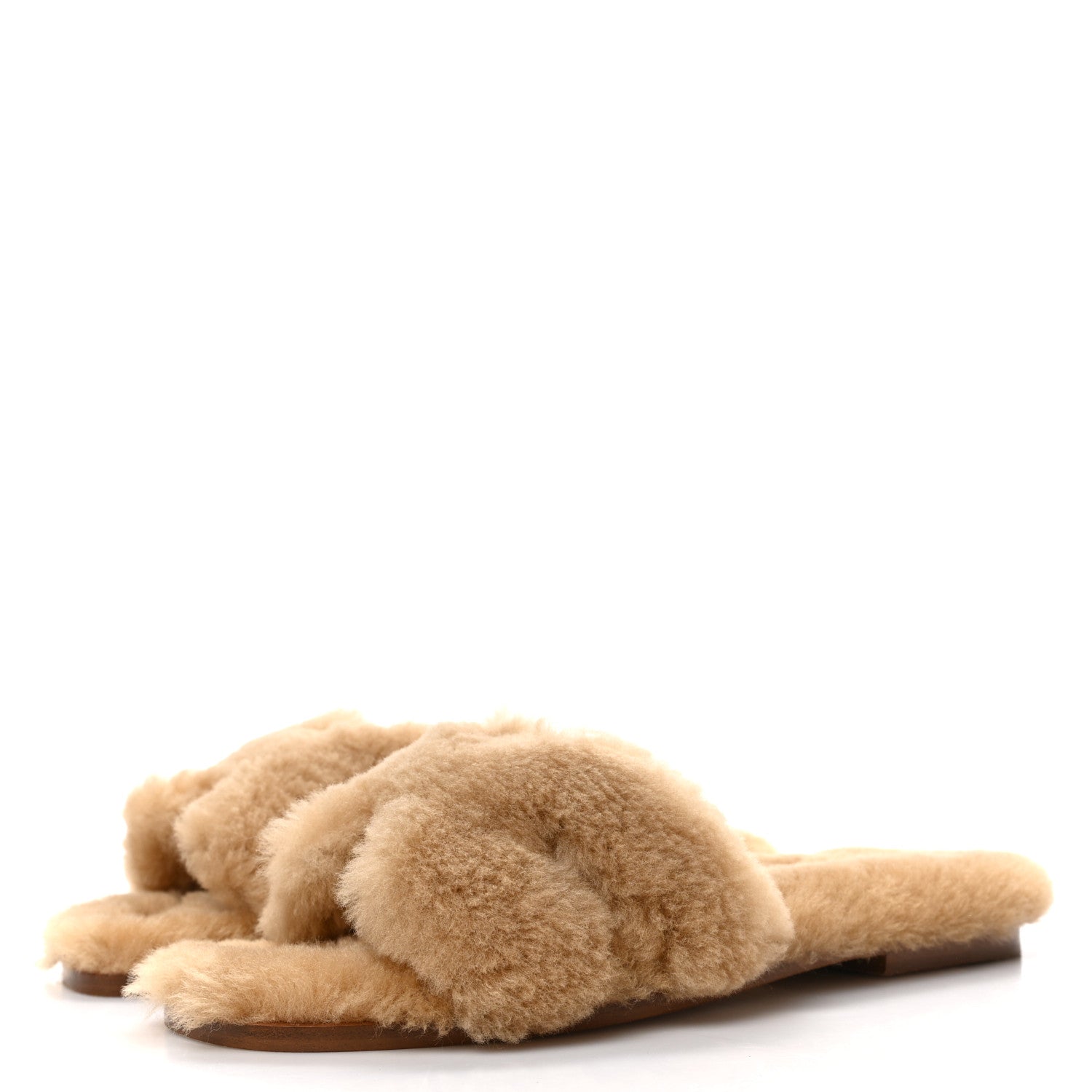 Hermes Woolskin Oran Sandals 36.5 Beige Argile 3 of 8